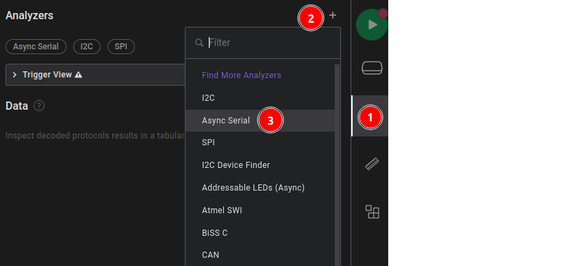 Adding a serial async analyzer