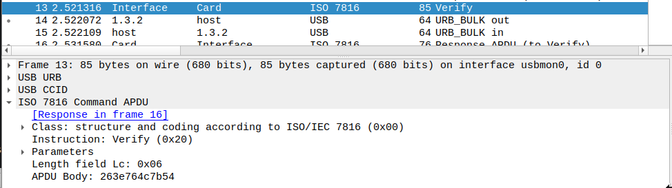 Verify packet